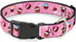 Buckle-Down Plastic Clip Collar, Cupcake Swirls Pink/Multi Color, 1" Wide, Fits 9-15" Neck, Small