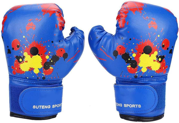 Kids Boxing Gloves, Children Cartoon MMA Sparring Gloves for Ages 2-11 Years Old (Blue)