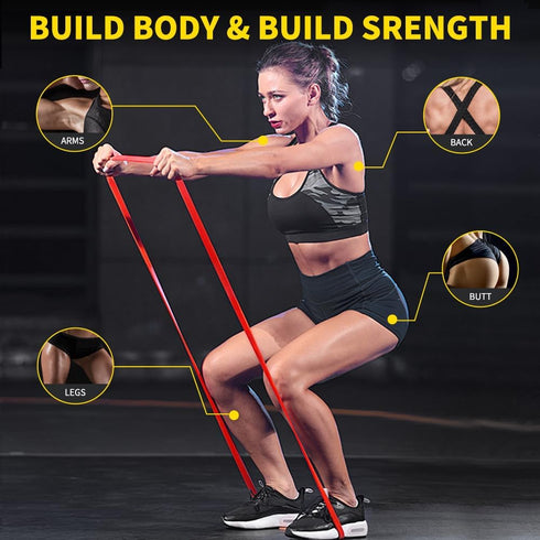 Resistance Band Pull Up Band for Fitness Exercise, Natural Latex Workout Body Stretch Powerlifting Band for Home/Gym