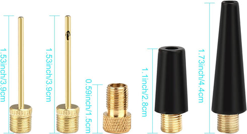 Verlimk Nozzle Set 5pcs Ball Needles for Air Pump, Needle Inflator Kit Needle Adapter, Ball Pump Needle for Football
