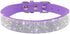 Rhinestone Dog Collar, Soft Suede Leather Adjustable Crystal Diamond for Puppy Small Medium Large Dogs (L:38-46 cm,