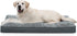 Dog Crate Bed Waterproof Deluxe Plush with Removable Washable Cover, Anti-Slip Bottom, 41 x 27 inch, Gray