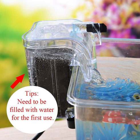 Fish Tank Small Filter, Hang on Filter for 1 to 8 Gallons, Small Submersible Hanging Aquarium Filter