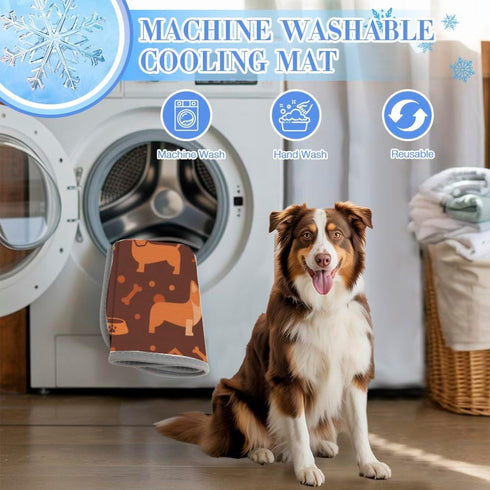 Generic 28" X22" Cooling Dog Mat Ice Silk Ice Mat Animal Paw Print Dog Car Seat Bed Washable Cool Pads Cooling Mats