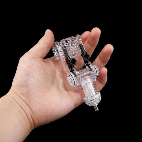 2-Way Aquarium Air Check Flow Control, Check Valve & Switch Gang Valve, Aquarium Accessories (Clear, Black)