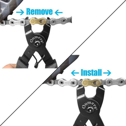 Oumers 2 in 1 Bike Master Link Plier Tool, Bicycle Chain Quick Link Opener-Closer Remover for All Speed Chain Repair