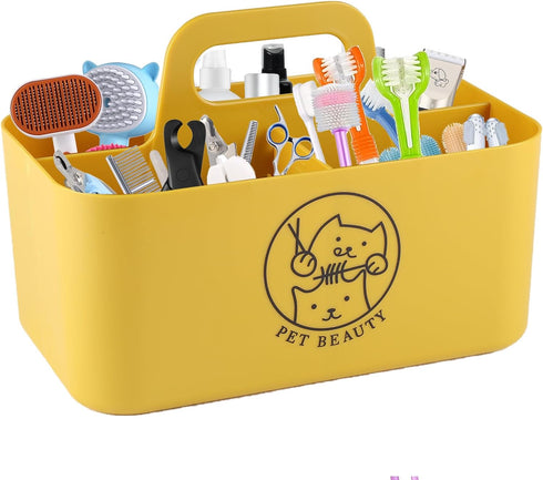 Dog Storage Organizer for Grooming Supplies,Portable Caddy Organizer for Pet Stuff,Divided Storage
