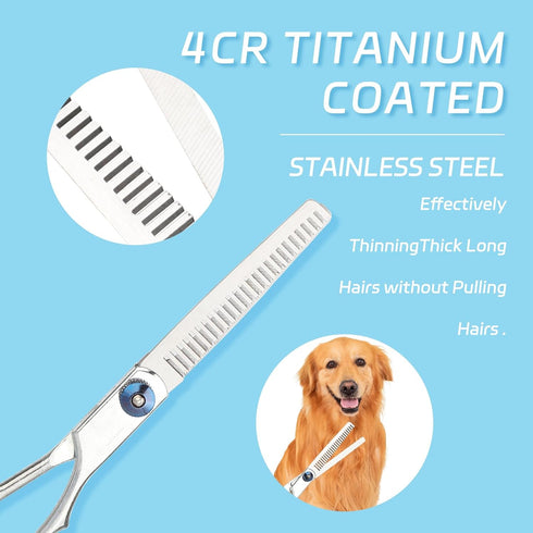 6-Piece Pet Grooming Scissors and Nail Clippers Set - Professional Dog and Cat Grooming Tools