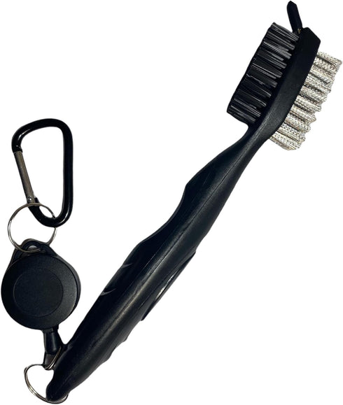 The Golfer's Workshop Golf Club Brush - 2 Ft Retractable Zip-line with Carabiner Clip and Groove Cleaner