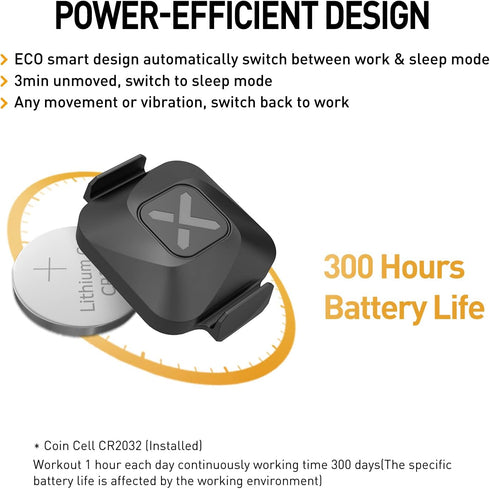 XOSS Vortex Cadence/Speed Sensor ANT+/Bluetooth 4.0, Wireless IPX7 Dual Modes Bike Computer for Road/Spinning/MTB