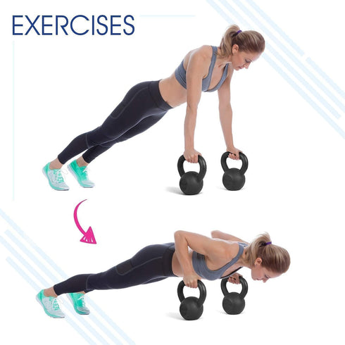 Yes4All 5-80 lbs Cast Iron Kettlebell - Dumbbell Weights for Full Body Home Workout Equipment