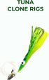 Arcadia Tackle Associated Manufacturer 4.5" 6 Tuna Clone Rigs, Pcs Yellow/Green for Offshore Trolling, Ideal for Tuna