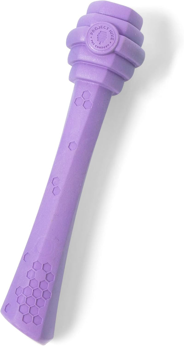 Calming Lavender Scented Hive Dog Fetch Stick for Large Breeds, Durable Toy, Floats in Water, Treat Dispenser