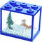 Small Sea Monkey Tank, Stackable Mini Betta Fish Tank Kit with Gravel, Moss Ball, 0.27 Gallon Acrylic Cube Fish Bowl