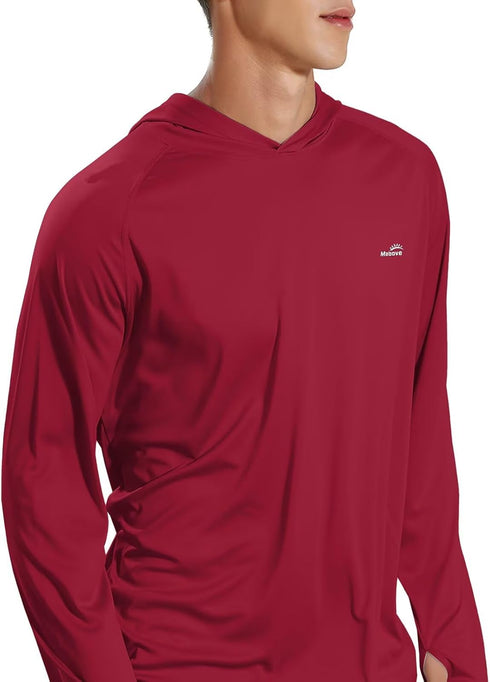 50+ Men's UPF Long Sleeve Sun Shirts UV Protection Hoodie Rash Guard Hiking Fishing Swim T Shirt