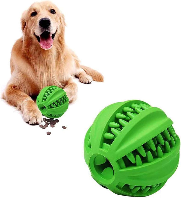 Interactive Dog Ball Toy, 3 inches Rubber Ball for Mental Stimulation and Treat Embedding to Reduce Boredom