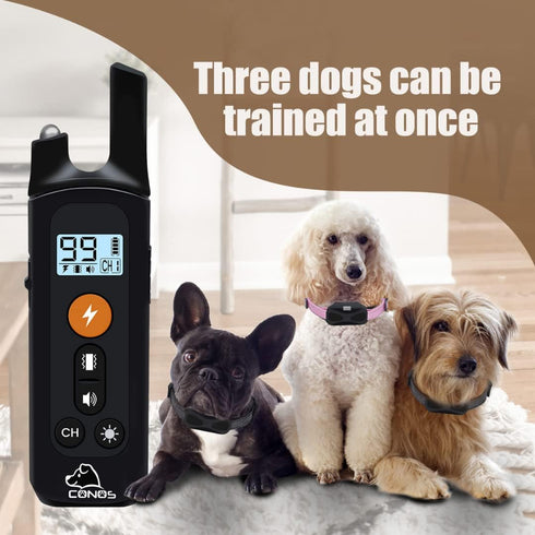 Dog Training Collar | Shock Collar with Beep | Vibration, Safe Static | Waterproof Rechargeable E-Collar, 1500FT Range