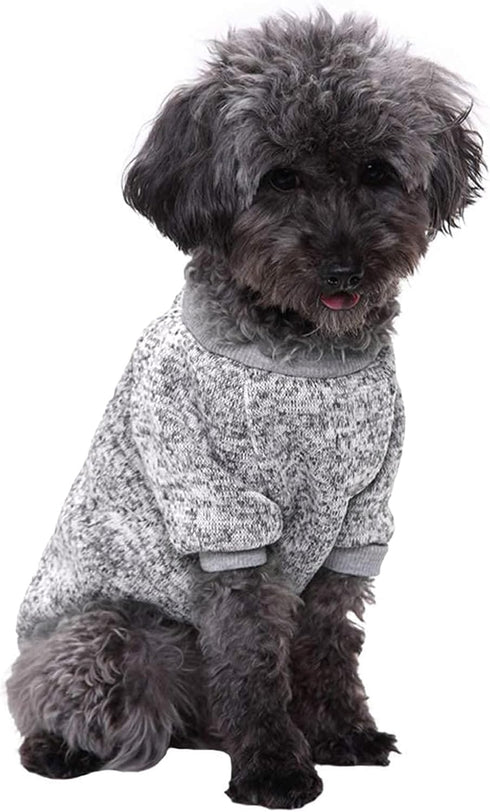 Jecikelon Dog Clothes Soft Winter Sweater for Small Dogs, Puppies, and Cats - Warm Outfit (Grey, M)
