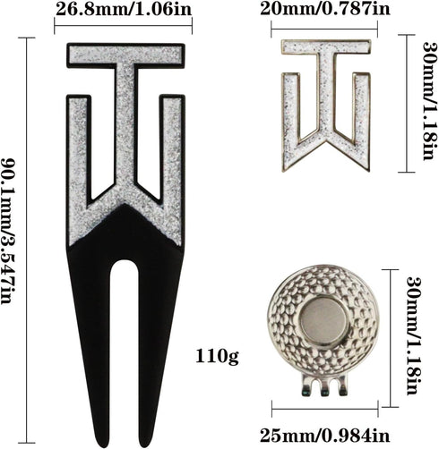 Golf Ball Marker with Hat Clip, Golf Alignment Ball Marker for Putting, Golf Divot Tool, Training Aid, Accessories Gift