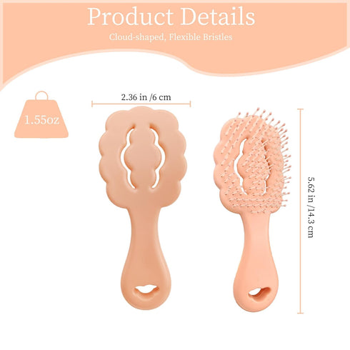 Cloud-Shaped Soft Bristle Small Dog Brush - Hollow Back Design for Easy Grooming - Ideal for Yorkie, Shih Tzu, Maltese