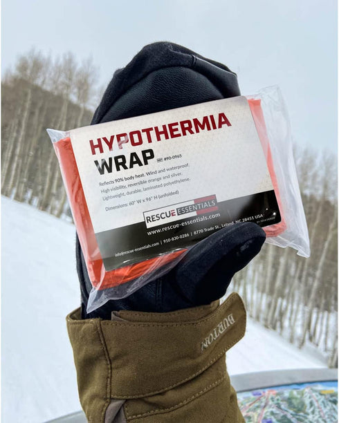 Rescue Essentials Hypothermia Wrap Blanket, Oversized 60" x 96", Mylar/Lightweight Polyethylene Fabric