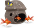 WishLotus Aquarium Cave Decoration, Durable Ceramic Fish Tank Ornament Mushroom House for Betta and Shrimp