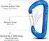 Heavy Duty Carabiner Clip - 4 PCS 3" Large Lightweight Aluminum Caribeaners with Keychain Hook Ring