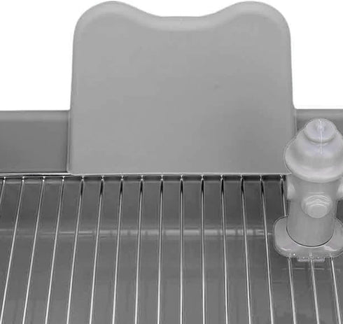Durable Stainless Steel Dog Potty Tray for Small & Medium Breeds - Grey/Yellow