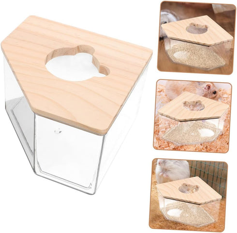Clear Acrylic Hamster Sand Bath Container - Multi-Functional Pet Sandbox