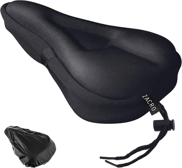 Zacro Bike Seat Cushion, Gel Padded Cover for Men Women, Extra Soft Exercise Bicycle Seat Compatible with Peloton