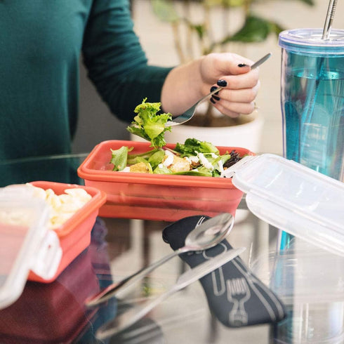 Reusable Travel Utensils with Case, Fork, Spoon & Knife Set with Optional Reusable Straws for Office & Camping
