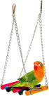 SunGrow Parrot Cage Hammock Swing, Colorful Wooden Swing with Metal Chain, 1 Pack