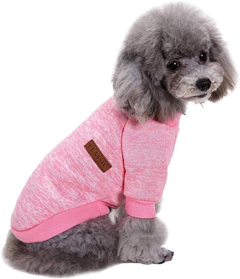Jecikelon Dog Clothes, Soft Puppies Sweater for Winter, Warm Outfit for Small Dogs XXS XS, Cat Apparel (Pink, XXS)