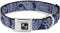 Buckle-Down Dog Collar Seatbelt Buckle - Paisley Blue White, 1.5 Inch Wide, Fits 16 to 23 Inches