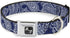 Buckle-Down Dog Collar Seatbelt Buckle - Paisley Blue White, 1.5 Inch Wide, Fits 16 to 23 Inches