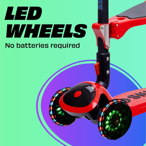 Kick Scooters for Kids Ages 3-5, Adjustable Height Foldable Scooter with Removable Seat and LED Light Wheels