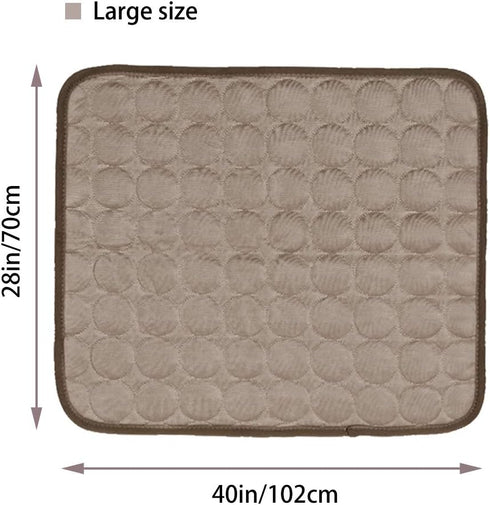 Washable Ice Silk Dog Cooling Mat, Self Cooling Pad Blanket for Dogs, Indoor & Outdoor Car Seats