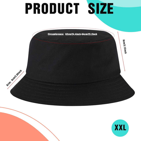 Zhanmai 3 Pcs XXL Bucket Hat | Oversize Fisherman Hats for Big Head, Unisex Travel Beach Hat