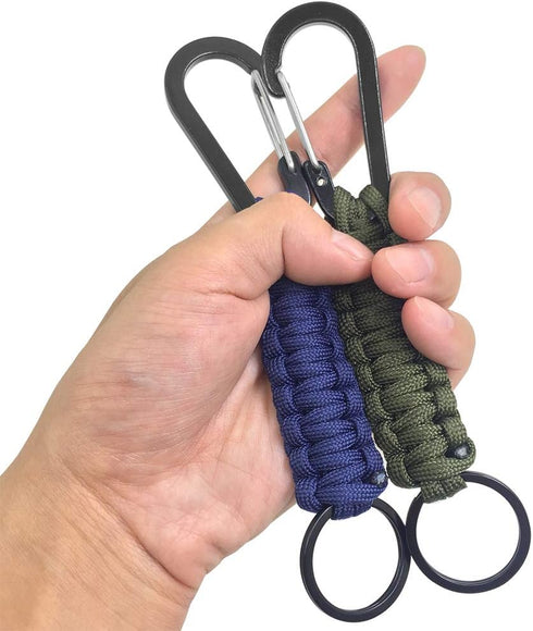 SENHAI 5 Pcs Paracord Keychains with Carabiner, Braided Lanyard Hook Clip for Outdoor Camping & Hiking