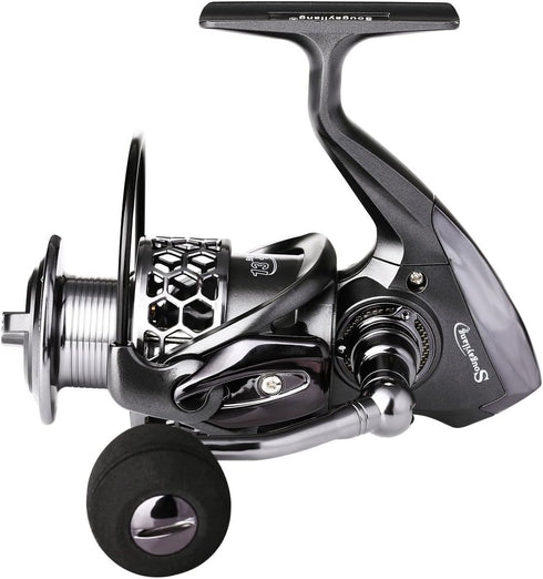 Sougayilang Fishing Reel, 13+1BB Light Weight Ultra Smooth Aluminum Spinning Reel with Free Spare Graphite Spool