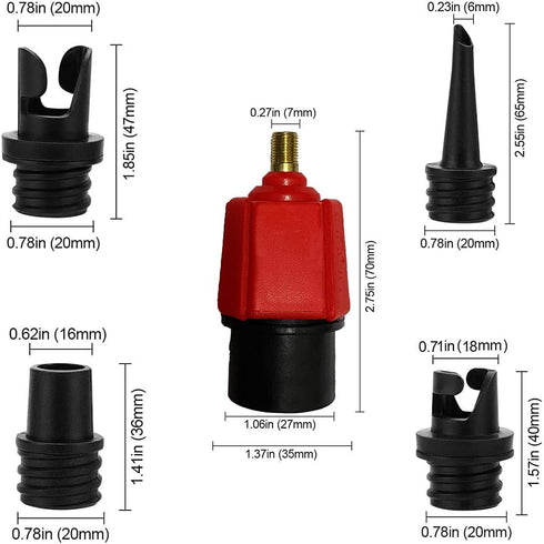 Inflatable SUP Pump Adaptor Compressor with 4 Air Valve Nozzles for Paddle Board, Inflatable Boat, and Bed