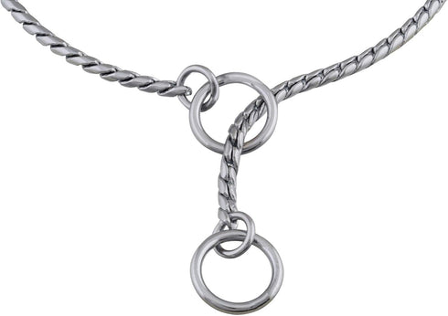 Alvalley Metal Chain Dog Show Collar, Adjustable for All Sizes, Chrome, 20", 5.5mm Thick
