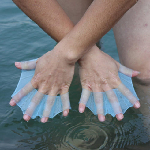 Silicone Swim Gear Fins, Hand Webbed Flippers Training Gloves, Water Resistance
