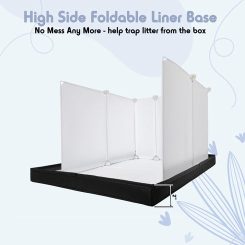 MEEXPAWS Large Dog Pee Pad Holder with Splash Guard, Foldable Liner Base 33'' x 23'', Indoor Dog Potty Enclosure
