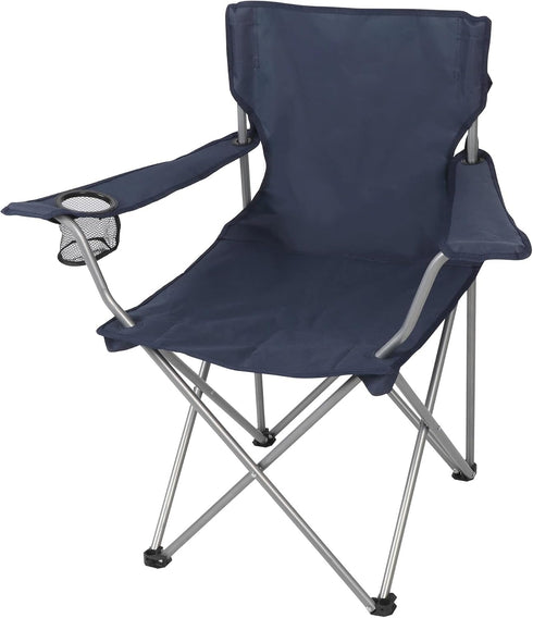 CDTYUIN Quad Folding Camp Chair with Cup Holder (Dark Blue)