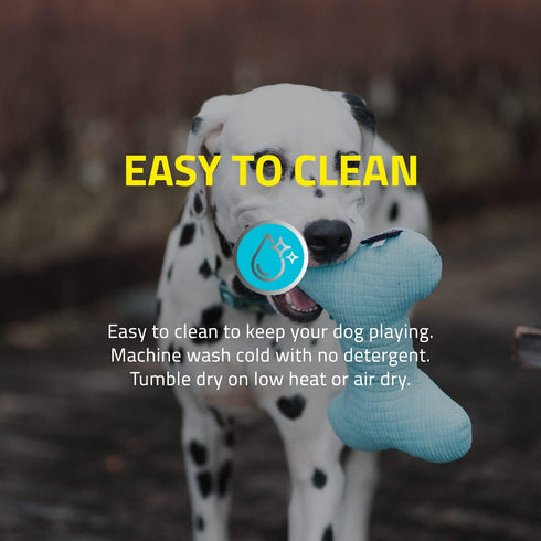 Playology Plush Squeaky Bone Dog Toy - All Natural Beef Scented Plush Toy with Interactive Squeaker for Large Dogs