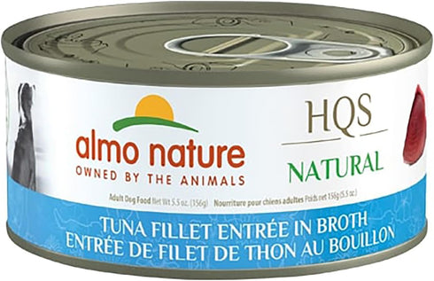 almo nature HQS Natural Wet Dog Food, Tuna Fillet Entree in Broth, 5.5 oz, Pack of 12