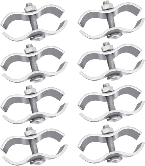 8 Set Chain Link Fence Panel Clamps, 1-3/8" (32mm) Saddle Clamps for Dog Kennels and Chain Link Fence