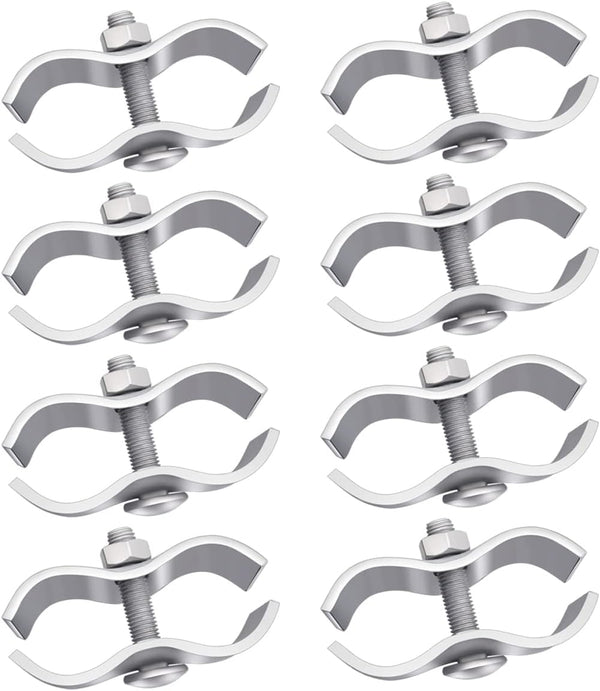 8 Set Chain Link Fence Panel Clamps, 1-3/8" (32mm) Saddle Clamps for Dog Kennels and Chain Link Fence