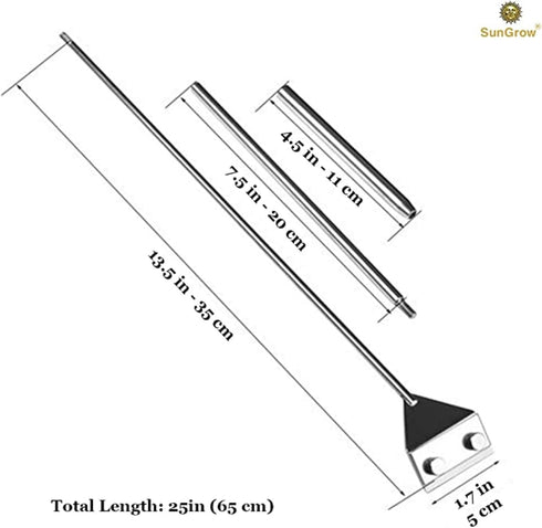 25" 10 SunGrow Aquarium Glass Cleaner, with Replaceable Stainless Steel Blades, Cleaning Glass Stovetops, Removing
